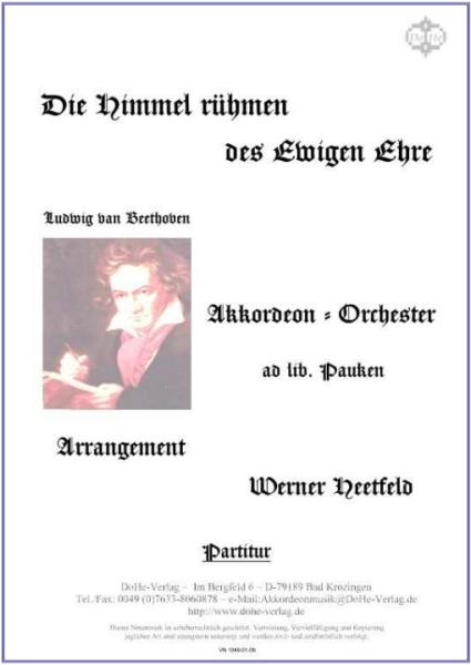 Die Himmel rühmen des Ewigen Ehre, Ludwig van Beethoven, Werner Heetfeld, Akkordeon-Orchester, Choral, Kirchenmusik, Kirchenkonzert, leicht, Akkordeon Noten, Cover