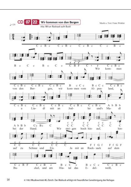 Die schönsten Südtiroler Lieder, Peter Thurner, Josef Rupprechter, Steirische Harmonika, Griffschrift, Spielheft, Soloband, leicht-mittelschwer, ​inkl. Audio-CD, Harmonika Noten, Notenbeispiel