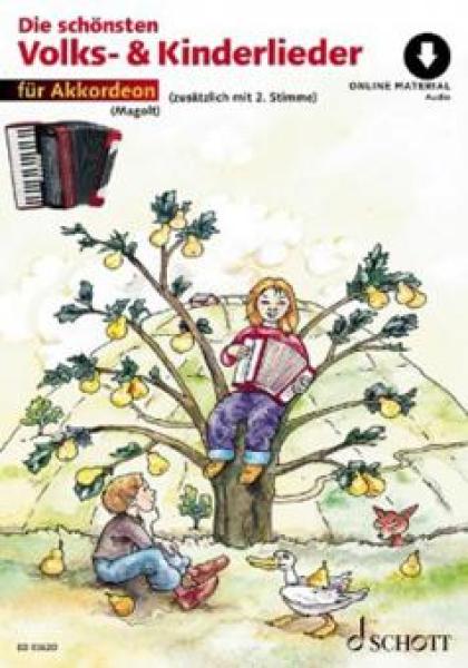 Die schönsten Volks- und Kinderlieder, Akkordeon-Solo, mit 2. Stimme, Spielheft, Soloband, mit CD, sehr leicht, Anfänger, Akkordeon spielen lernen, Akkordeonunterricht, Akkordeon Noten