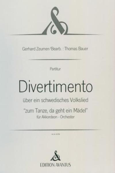 Divertimento über ein schwedisches Volkslied, Gerhard Zeumer, Thomas Bauer, Akkordeon-Orchester, Akkordeon-Ensemble, Quintett, Wertungsstück, Wettbewerbsstück, Wettbewerbsliteratur, sehr schwer, Oberstufe, anspruchsvoll, Originalkomposition, Originalmusik