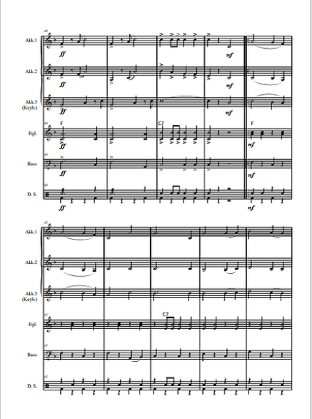 Egerländer Liedermarsch Update 2.0., Gottfried Hummel, Akkordeonorchester, Evergreen der Marschmusik, leicht, Akkordeon Noten, Einblick in die Noten
