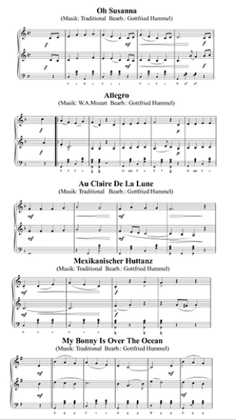 "Einfach" nur spielen!, Gottfried Humml, Akkordeon-Duo, Standardbass MII, Spielheft, Duoband, Spielstücke unterschiedlicher Genres, sehr leicht, Akkordeon Noten, Notenbeispiel