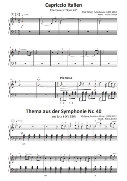 Einfach schöne Klassik, Tobias Dalhof, Akkordeon-Solo, Standardbass MII, Spielheft, Soloband, Vorspiel, Konzert, Akkordeonunterricht, leicht, Anfänger, Wiedereinsteiger, Akkordeon Noten, klassische Werke großer Meister, Beispielseite