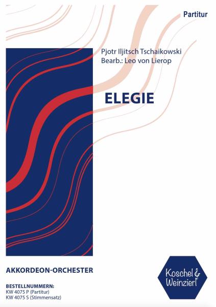 Elegie, Pjotr Iljitsch Tschaikowski, Leo van Lierop, Akkordeon-Orchester, mittelschwer, Akkordeon Noten