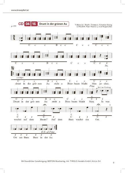 Familienmusik Herzog, Peter Thurner, Josef Rupprechter, Steirische Harmonika, Griffschrift, Spielheft, Soloband, Volkslieder, traditionelle Volksweisen, leicht-mittelschwer, ​inkl. Audio-CD, Musikantenstadl, Harmonika Noten, Blick in die Noten