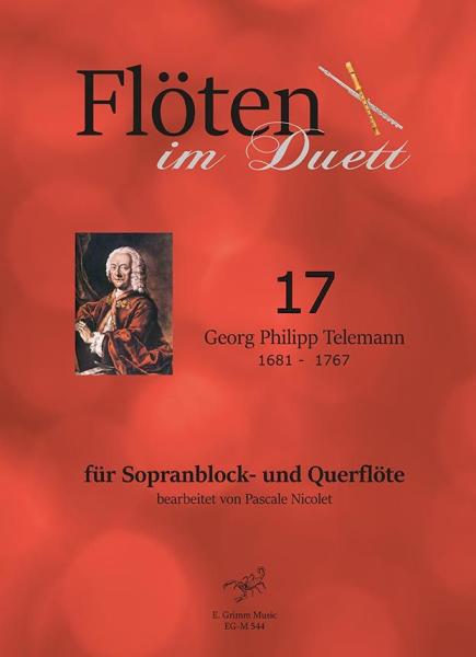 Flöten im Duett 17, Georg Philipp Telemann, Pascale Nicolet, Spielheft, Sopranblockflöte und Querflöte, Flötenduo, 2 Flöten, klassische Musik, Barock, Duo-Noten, Noten für Flötenduo, Cover