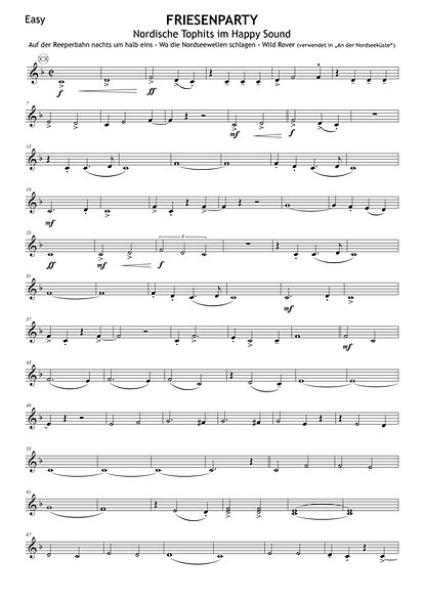 Friesenparty, Gottfried Hummel, Akkordeonorchester, Medley, Potpourri, Shantys, Seemannslieder, Easy-Stimme, leicht-mittelschwer, Akkordeon Noten, Probeseite