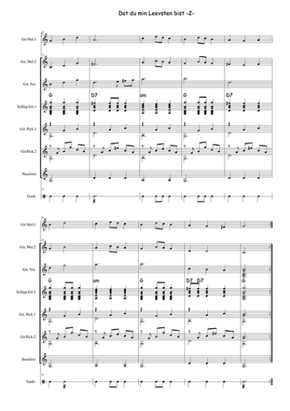 Gitarren-Combo, Thommy Reeg, Gitarren-Band, Gitarren-Combo, spielen in der Gruppe, Spielheft, Evergreens, Topsongs, leicht, Gitarren Noten, einfache Spielstücke, Gitarre spielen lernen, Notenbeispiel