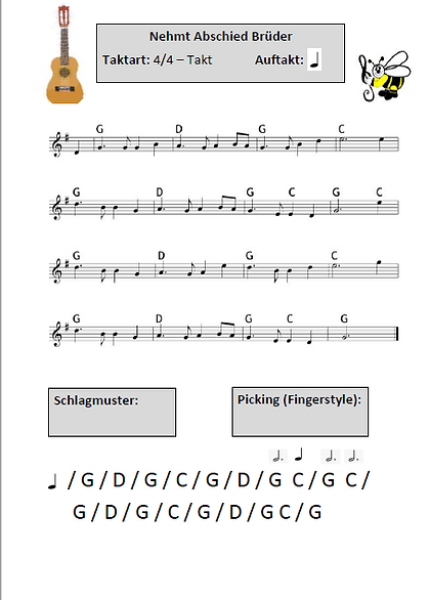 Gitarren Snacks, Gottfried Hummel, Gitarre, Spielheft, Soloband, Evergreens, Topsongs, leicht, Gitarren Noten, einfache Spielstücke, Gitarre spielen lernen, Einblick in die Noten