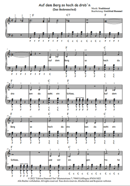 Gute-Laune-Sachen, die gute Laune machen Band 2, Gottfried Hummel, Akkordeon-Solo, Standardbass MII, Stimmungslieder, Spielheft, Soloband, sehr leicht, Akkordeon Noten, Gute Laune Musik, Probeseite