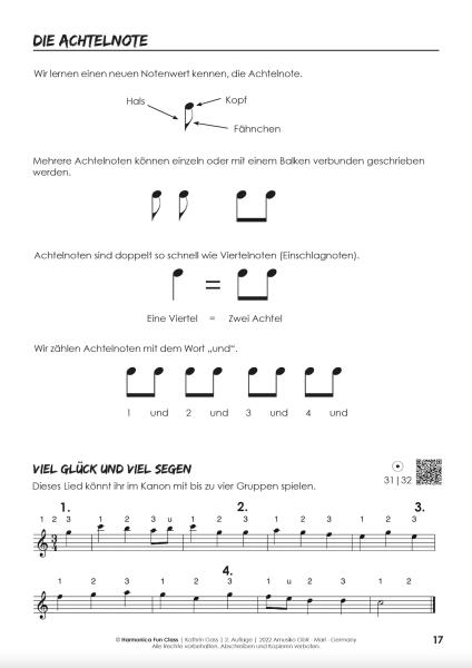 Harmonica-Fun-Class, Kathrin Gass, diatonische Mundharmonika, Melody Star, Schulwerk, Lehrwerk, Mundharmonikaschule, mit Online-Material, sehr leicht, Mundharmonika Noten, Mundharmonika spielen lernen, Anfänger, für Kinder, Klassenmusizieren, Einblick ins