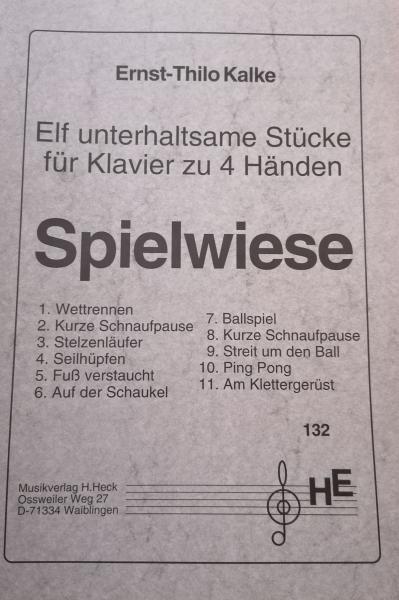 Spielwiese, Ernst-Thilo Kalke, Klavier zu 4 Händen, Piano zu 4 Händen, Klavier-Duo, Piano-Duo, Spielheft, Duoband, 11 unterhaltsame Klavierstücke, leicht, Klavier Noten, Piano Noten Klavier spielen lernen, Cover
