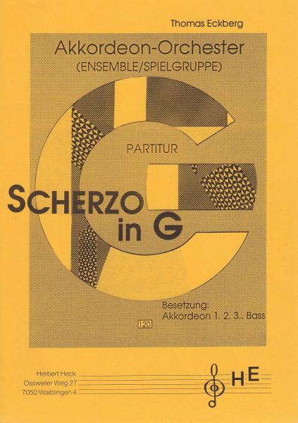 Scherzo in G, Akkordeonorchester, Thomas Eckberg, Originalkomposition, Originalmusik, Wertungsstück, Wettbewerbsliteratur, Mittelstufe, leicht-mittelschwer, Akkordeon Noten