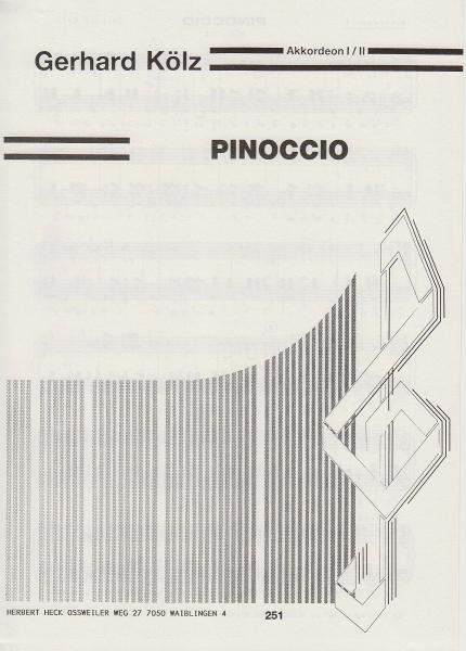 Pinoccio (Einzelausgabe), Gerhard Kölz, Akkordeon-Solo, Einzelausgabe, sehr leicht, 2. Stimme, Duo, Duett, Akkordeon Noten
