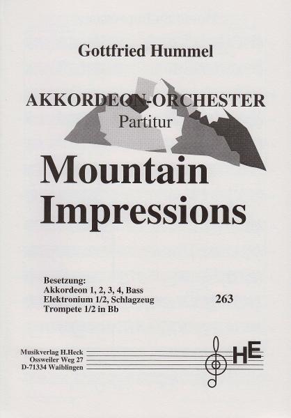 Mountain Impressions, Gottfried Hummel, Akkordeonorchester, Slow-Rock, mittelschwer, Originalkomposition, Akkordeon-Solisten, Bläser in Bb, Notenblätter, Originalmusik, Akkordeon Noten