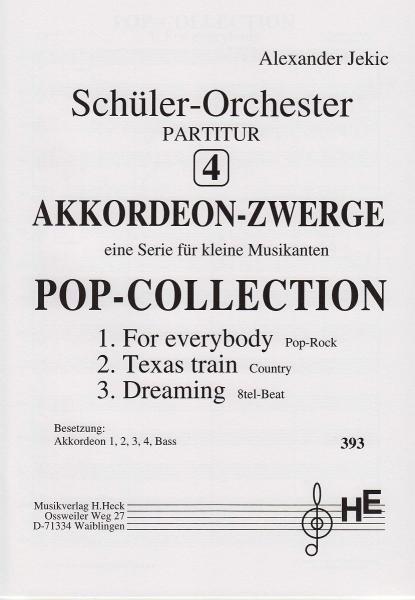 Akkordeon-Zwerge 4, Alexander Jekic, Akkordeonorchester, Schülerorchester, Pop-Collection, leicht, Anfänger, erste Schritte, Originalkomposition, Originalmusik, Akkordeon Noten