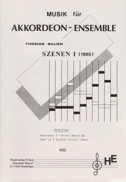 Szenen I, Thomas Bauer, Akkordeon-Ensemble, MIII, Melodiebass, Originalkomposition, Wertungsstück, Wettbewerbsnoten, Wettbewerbsliteratur, Oberstufe, mittelschwer-schwer, Akkordeon Noten, Originalmusik
