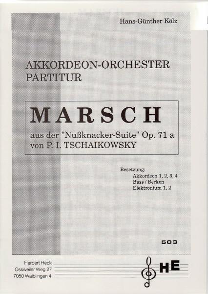 Marsch, Tschaikowsky, Nussknacker-Suite, Hans-Günther Kölz, mittelschwer-schwer, Oberstufe, Wertungsspiel, Wettbewerbsstück, Akkordeon-Orchester, Akkordeon Noten