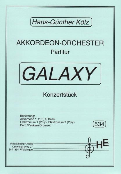 Galaxy, Hans-Günther Kölz, Akkordeon-Orchester, Konzertstück, Wertungsstück, Wettbewerbsliteratur, Originalmusik, mittelschwer-schwer, Oberstufe, Akkordeon Noten, Originalkomposition