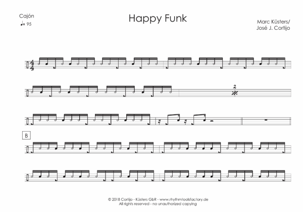 iPlay Cajón Vol. I, Prof. José J. Cortijo, Marc Küsters, Lehr- und Schulungsmaterial für Cajón auf CD-Rom, 11 Playalongs, ausdruckbare Noten, vollständig transkribierte Cajón-Soli, verschiedene Genres, Level 2-5, Cajon Noten, Demo