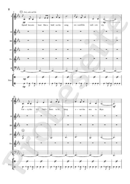Skye Boat Song, Janin Janke, Björn Kasan, Akkordeon-Orchester, Akkordeon-Ensemble, Air, Scottish Traditional, alte schottische Melodie, gälische Folklore, leicht-mittelschwer, Easy-Stimme, Akkordeon Noten, Blick in die Noten