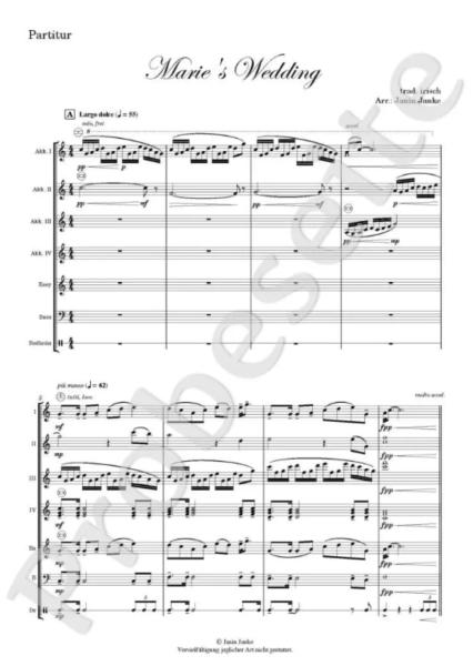 Marie's Wedding, John Roderick Bannerman, Janin Janke, Akkordeon-Orchester, Akkordeon-Ensemble, Irish Traditional, gälische Folklore, leicht-mittelschwer, Easy-Stimme, Akkordeon Noten, Beispielseite