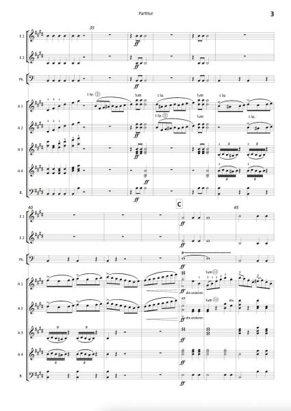 Jubel-Ouvertüre, Carl Maria von Weber, Stefan Hippe, Akkordeon-​Orchester, Hymne, pompös, schwer, Oberstufe-Höchststufe, Akkordeon Noten, Einblick in die Noten