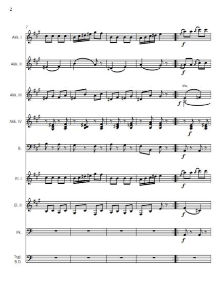 Bijoux-Polka, Johann Strauss, Tanja Geschwind, Akkordeon-Orchester, Polka française, mittelschwer-schwer, Akkordeon Noten, Probeseite