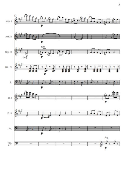 Bijoux-Polka, Johann Strauss, Tanja Geschwind, Akkordeon-Orchester, Polka française, mittelschwer-schwer, Akkordeon Noten, Beispielseite