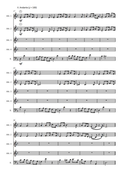 Besessenheit, Antonio Vivaldi, Johnny E. Mundelius, Akkordeon-Ensemble, Akkordeon-Quintett, mittelschwer bis schwer, Akkordeon Noten, Beispielseite