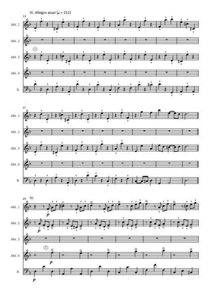 Besessenheit, Antonio Vivaldi, Johnny E. Mundelius, Akkordeon-Ensemble, Akkordeon-Quintett, mittelschwer bis schwer, Akkordeon Noten, Probeseite