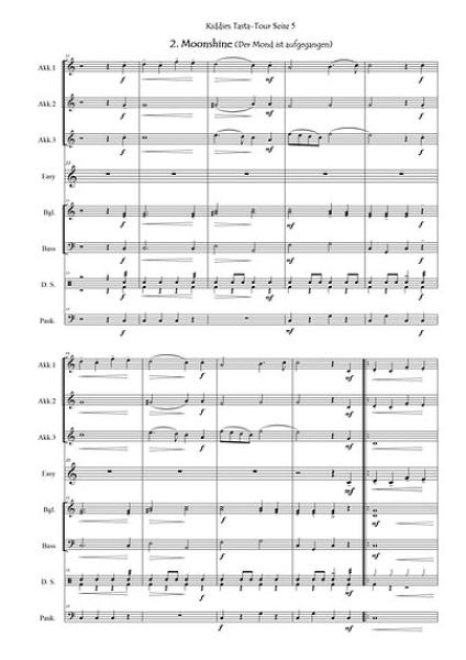 Kiddies Tasta-Tour, Gottfried Hummel, Akkordeon-Orchester, Suite in 3 Sätzen, Easystimme, Kiddystimme, leicht, Akkordeon Noten, Notenbeispiel