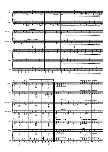 Lustige Musikanten, Marsch, Gottfried Hummel, Akkordeonorchester, leicht-mittelschwer, Akkordeon Noten
