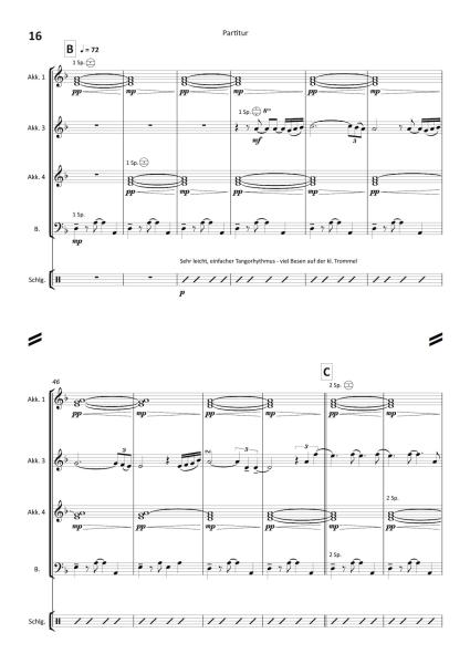 Just One More Dance, Christian Forshaw, Akkordeon-Orchester, irische Folksweise, Tango, Auftragskomposition, Originalkomposition, Originalmusik, mittelschwer, Akkordeon Noten, Notenbeispiel