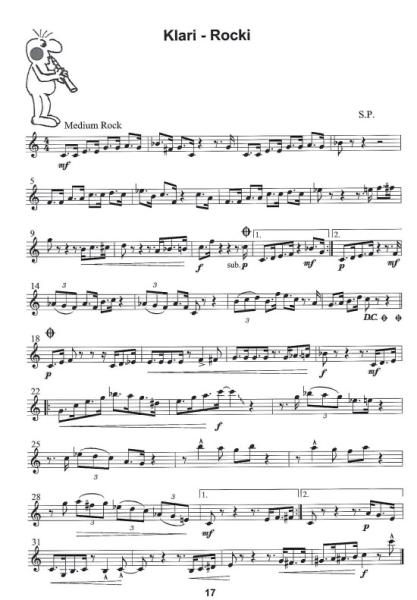 Miniaturen für Klarinette, Siegfried Pfeifer, Spielheft, Klarinette Solo, Soloband, Soloheft, 17 Spielstücke, Tänze, Variationen, Rock, Blues, Swing, leicht-mittelschwer, Klarinetten Noten, Beispielseite