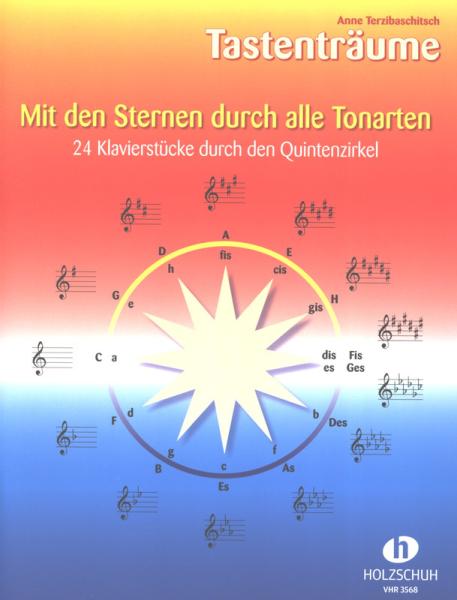 Mit den Sternen durch alle Tonarten, Anne Terzibaschitsch, Klavier, Spielheft, Soloband, Lehrbuch, Quintenzirkel, Originalkompositionen, leicht-mittelschwer, Originalmusik, Klavier spielen lernen, Klavier Noten