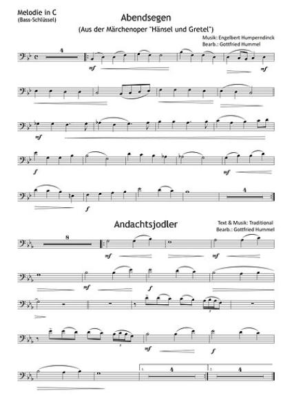 Moments of Silence (Christmas), Gottfried Hummel, Kammermusik-Spielheft, Melodieinstrument (in C hoch und tief, Bb, Es, C (Bass-Schlüssel)), Begleitstimme (Akkordeon oder Klavier), mittelschwer, Kammermusik Noten, Blick in die Noten