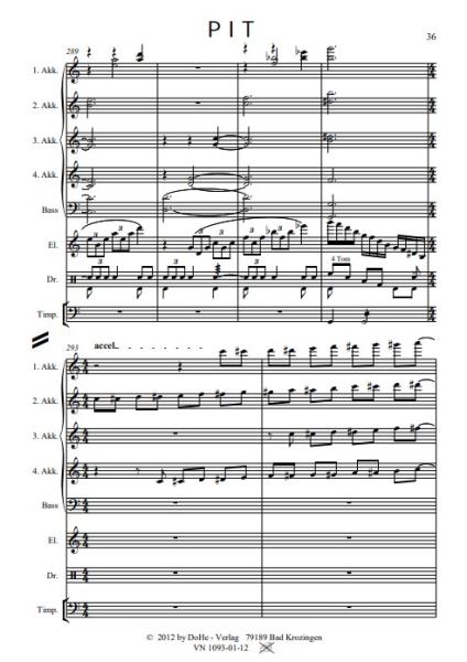 PIT Humoreske, Peter Iljitsch Tschaikowsky, Werner Heetfeld, Originalkomposition, Akkordeon-Orchester und Solo-Elektronium, Thema aus Klavierkonzert, Konzertstück, anspruchsvoll, schwer, Originalmusik, Akkordeon Noten