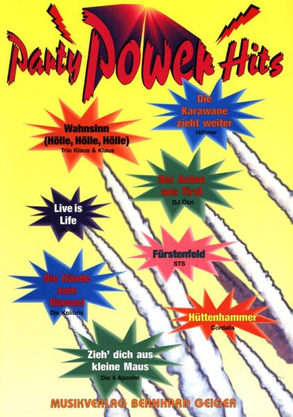 Party Power Hits 1, Songbook, Akkordeon-Solo, Standardbass MII, Klavier, Keyboard, Gitarre, Gesang, Partysongs, Partyhits, Fetenhits, Partykracher, Spielheft, Soloband, mittelschwer, mit Liedtexten, mit 2 Bläserstimmen erhältlich, Akkordeon Noten, Cover
