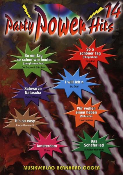 Party Power Hits 14, Songbook, Akkordeon-Solo, Standardbass MII, Klavier, Keyboard, Gitarre, Gesang, Partysongs, Partyhits, Fetenhits, Partykracher, Spielheft, Soloband, mittelschwer, mit Liedtexten, mit 2 Bläserstimmen erhältlich, Akkordeon Noten, U-Muck