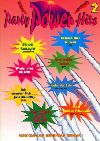 Party Power Hits 2, Songbook, Akkordeon-Solo, Standardbass MII, Klavier, Keyboard, Gitarre, Gesang, Partysongs, Partyhits, Fetenhits, Partykracher, Spielheft, Soloband, mittelschwer, mit Liedtexten, mit 2 Bläserstimmen erhältlich, Akkordeon Noten
