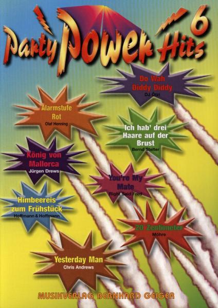 Party Power Hits 6, Songbook, Akkordeon-Solo, Standardbass MII, Klavier, Keyboard, Gitarre, Gesang, Partysongs, Partyhits, Fetenhits, Partykracher, Spielheft, Soloband, mittelschwer, mit Liedtexten, mit 2 Bläserstimmen erhältlich, Akkordeon Noten, U-Mucke