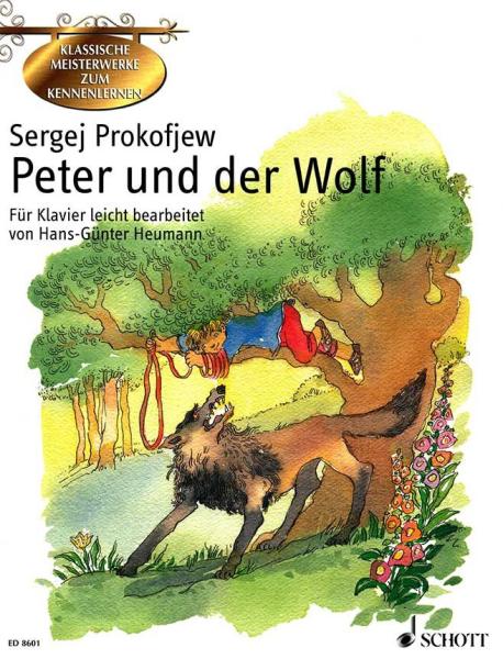 Peter und der Wolf, op. 67, Sergej Prokofjew, Hans-Günter Heumann, Klavier, Spielheft, Soloband, musikalische Erzählung für Kinder, mittelschwer, Klavier Noten, Cover
