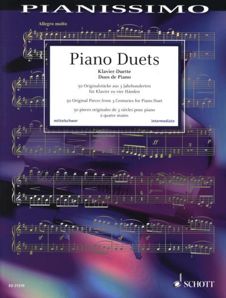 Piano Duets, Monika Twelsiek, Klavier-Duo, Piano-Duo, Duett, Spielheft, Duoband, 4-händig, 50 Originalstücke aus 3 Jahrhunderten, mittelschwer, Klavier Noten, Cover