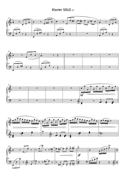 Piano Highlights on Stage, Ludwig van Beethoven, Wolfgang Amadeus Mozart, Gottfried Hummel, Medley für Klavier Solo und Akkordeon-Orchester, Solostimme, mittelschwer, Akkordeon Noten, Demoseite