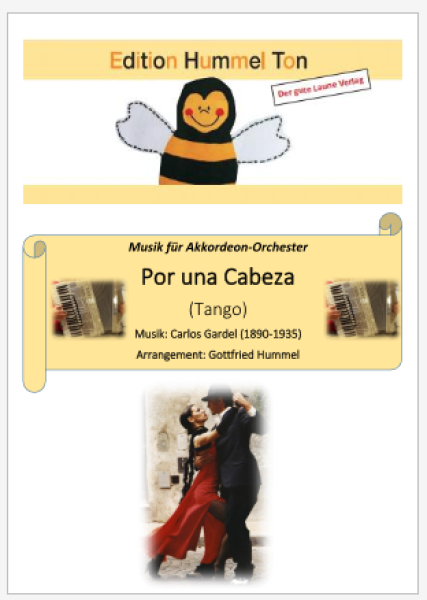 Por una Cabeza (Tango), Carlos Gardel, Gottfried Hummel, , Akkordeonorchester, Filmmusik, Easy-Stimme, Kiddy-Stimme, leicht-mittelschwer, Akkordeon Noten, Cover