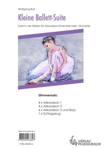 Kleine Ballett-Suite, Wolfgang Ruß, Akkordeon-Orchester, Akkordeon-Ensemble, kleine Besetzung, Quartett, Spielgruppe, Suite in 4 Sätzen, leicht, ideal für den Unterricht, Originalkomposition, Originalmusik, Akkordeon Noten, Stimmensatzdeckblatt