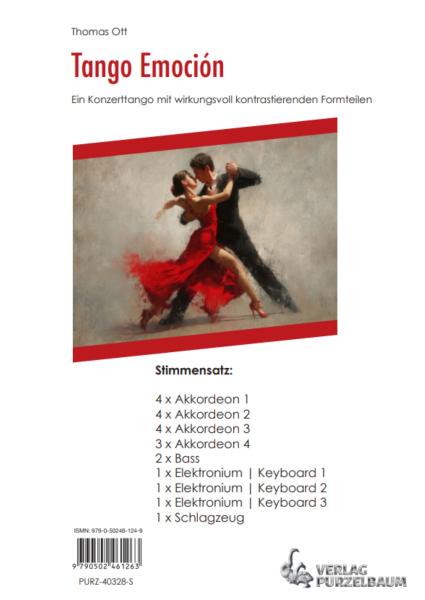 Tango Emoción, Thomas Ott, Akkordeon-Orchester, Wertungsstück, Wettbewerbsstück, Wettbewerbsliteratur, Mittelstufe, leicht-mittelschwer, Originalkomposition, Originalmusik, Akkordeon Noten, Stimmensatzdeckblatt