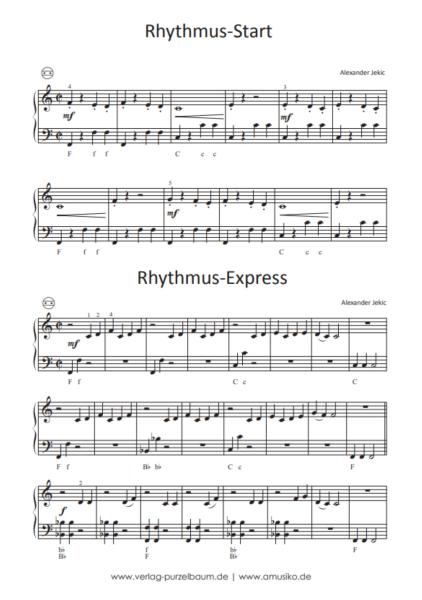 Akkordeon Rhythmix 1, Alexander Jekic, Akkordeon-Solo, Standardbass MII, Spielheft, Begleitheft, Soloband, sehr leicht, Anfänger, Unterricht, Konzerte, Vorspiele, Wettbewerbe, Wertungsspiele, Akkordeon Noten, Ansichtsseite