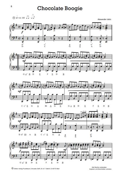 Boogies on Fire, Wolfgang Ruß, Marko Kassl, Alexander Jekic, Sebastina Hummel, Michael Rettig, Matthias Matzke, Akkordeon-Solo, Standardbass MII, Spielheft, Soloband, Boogie Woogie, Bravourstücke, anspruchsvoll, Unabhängigkeit beider Hände, mittelschwer-s